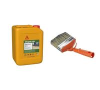 Sika Sikagard 104 Dégriseur Bois, Nettoyant-dégriseur tous types de bois, 5L & SAVY Brosse rectangulaire lasure larg.120mm