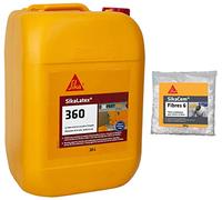 Sika - SikaLatex 360, Additif pour mortier et béton, primaire et produit de cure prêt à l'emploi, 20L & em Fibres 6, Fibres synthétiques 6mm pour enduits et mortiers, 150g, Blanc