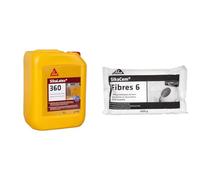 Sika - SikaLatex 360, Additif pour mortier et béton, primaire et produit de cure prêt à l'emploi, 5L, Blanc & Fibre Synthétique pour Enduits et Mortiers, Blanc, 600 g