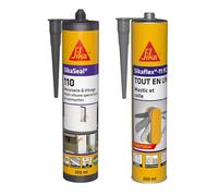 Sika - SikaSeal-110 Menuiserie & Vitrage, Anthracite, Mastic Silicone Neutre Professionnel & lex 11 FC Purform Gris Béton, Mastic, joint et collage multi-usages, mastic-colle multi-supports