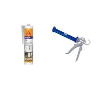 Sika - SikaSeal-110 Menuiserie & Vitrage, Transparent, Mastic Silicone Neutre Professionnel & Alyco 198805 Pistolet renforcé de 225 mm pour tubes de silicone et mastic