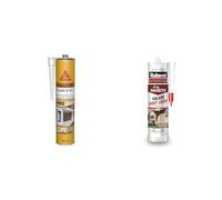 Sika - SikaSeal-183 Façade & Sol, Ton pierre, Mastic Polyurethanne souple pour joints de façade & Rubson - Mastic Maison Façade Effet Crépi (cartouche de 280 ml) - Mastic acrylique pour joint