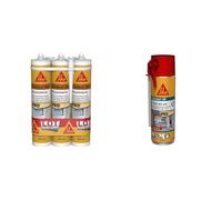Sika SikaSeal-184 Maçonnerie, mastic acrylique haute performance pour joints d'étanchéité & Boom 128 Tout en un, Mousse polyuréthane expansive Spécial Moyen Format : Expansion 20L