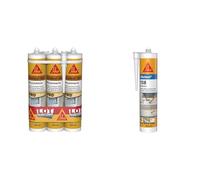 Sika SikaSeal-184 Maçonnerie, mastic acrylique haute performance pour joints d'étanchéité & eal 108 Sanitaire Blanc, Mastic Cuisine & Salle de Bain Anti-Moisissures