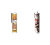Sika - SikaSeal-187 Ciment, Gris, Mastic acrylique granuleux aspect mortier idéal petites réparation & fischer - Ciment Express Ton Pierre 310ML - 1 cartouche