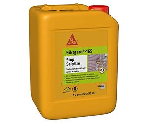 SIKA - Traitement bactéricide contre le salpêtre - Sikagard 165-5L | Anti-salpêtre puissant - Intérieur et Extérieur - Multisupports - Bloque l'humidité - Prêt à l'empoi - 20 à 35m²