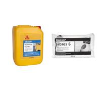 SikaCem - 546963 - Hydrofuge Liquide, Hydrofuge de masse liquide, Blanc, 5L & Fibre Synthétique pour Enduits et Mortiers, Blanc, 600 g