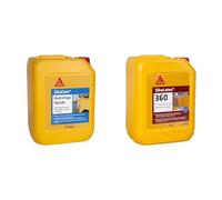 SikaCem - 546963 - Hydrofuge Liquide, Hydrofuge de masse liquide, Blanc, 5L & SikaLatex 360, Additif pour mortier et béton, primaire et produit de cure prêt à l'emploi, 5L, Blanc