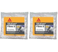 SikaCem Fibres 6, Fibres synthétiques 6mm pour enduits et mortiers, 150g, Blanc (Lot de 2)