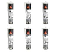 Sikaflex 221 Lot de 6 flacons de 300 ml de ruban adhésif permanent et pouvant être peints, large spectre adhésif pour caravanes et camping-cars
