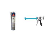 Sikaflex 291i, Colle-mastic multi-usage spécial marine, 300ml, Blanc & Amazon Basics Pistolet à calfeutrer robuste pour mastic - 310 ml - Rapport de poussée 12:1