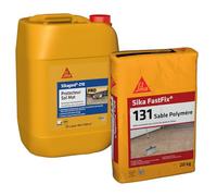 Sikagard Protection Sol MAT, Hydrofuge, Imperméabilisant effet mat pour sols, 20L, Incolore & FastFix 131, Sable polymère pour remplissage des joints de pavé et dalles, 20kg, Ton sable