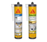SikaSeal 108 Sanitaire Blanc, Mastic Cuisine & Salle de Bain Anti-Moisissures & SikaSeal-188 Finition intérieur, Blanc, Mastic acrylique pour joints de finitions, plinthes