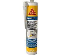 Sikasil-C - Mastic silicone neutre fongicide - Sika - Cartouche de 300 ml, Noir