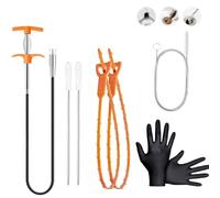 Sikweny 8 Pièces Furet Deboucheur Canalisation Deboucheur Evier Furet Canalisation Plomberie WC Evier ÉCoulement Flexible Debouchage Avec Griffe Drain Outil Nettoyage Hair Remover pour Cuisine Salle