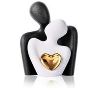 Sikweny Statuette Romantique de Couple Statue de Couple Romantique en Porcelaine Statue de Couples Câlin Statues de Couples Abstraite pour Anniversaire de Mariage Saint-Valentin (Noir et Blanc)
