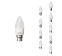 Pack de 10 - Ampoule LED B22 6W 220V C37 180° - Blanc Neutre 4000K - 5500K