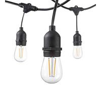 SILAMP Guirlande Guinguette LED 15M IP65 pour 15 Ampoules E27 Suspendues (non fournies)