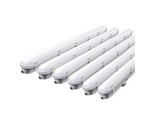 SILAMP Réglette LED 120cm Étanche IP65 CCT - Puissance Ajustable 22/28/34/40W - 3000K/4000K/6500K - Pack de 6