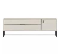 SILAS - Meuble TV en pin gris L180 Blanc