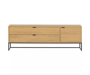 SILAS - Meuble TV finition chêne L180 Beige