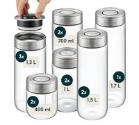 SILBERTHAL Lot de 12 Bocaux de Conservation en Verre - Maintenant Empilable