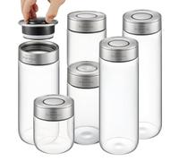 SILBERTHAL Lot de 6 bocaux de conservation en verre avec couvercle - Pour un rangement hermétique et étanche dans la cuisine - Protection contre les mites et l'ordre