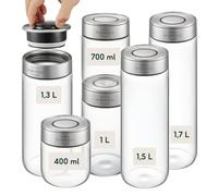 SILBERTHAL Lot de 6 Bocaux de Conservation en Verre - Maintenant Empilable