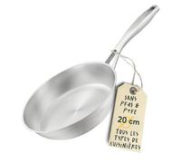 SILBERTHAL Poêle Inox 20 cm Sans Revêtement, Tous Feux dont Induction | Chauffe vite pour œufs au plat et accompagnements, four jusqu'à 400 °C, sans PFAS ni PTFE.