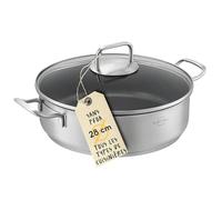 SILBERTHAL Sauteuse Inox 28cm Induction - Faitout Avec Couvercle En Verre - convient à tous les types de cuisinières - Cocotte AntiAdhésif