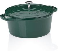Silecomplaza, cocotte en fonte ronde, 4,6 litres, Calido, type "Dutch Oven", compatible induction, couleur verte