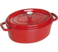 Silecomplaza Cocotte, faitout en fonte, compatible avec tous les types de plaques de cuisson, y compris l'induction, forme ovale, 27 cm, capacité de 3,2 litres, couleur cerise