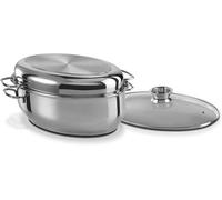 Silecomplaza, cocotte multifonction 3-en-1 – cocotte de haute qualité avec 2 couvercles, idéale pour la cuisson à feu doux, la cuisson à la vapeur et la friture, compatible avec les plaques à inductio