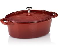 Silecomplaza, cocotte ovale en fonte, 4 litres, Calido, avec couvercle, rouge