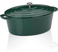 Silecomplaza, cocotte ovale en fonte, 9,3 litres, Calido, type "Dutch Oven", compatible induction, couleur verte