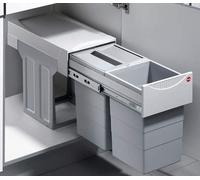 Silecomplaza, collecteur de déchets TA Swing Tandem 30L | 2 poubelles intégrées de 15 litres avec couvercle, idéales pour les meubles de cuisine | Système de tri des déchets pour les meubles sous plan