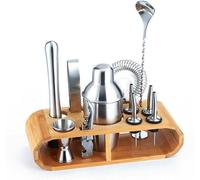Silecomplaza : Ensemble de cocktails moderne pour barman, comprenant 11 outils de qualité supérieure avec un support en bois. Un ensemble exceptionnel pour les bars professionnels et à domicile, perme