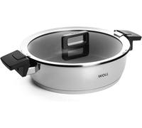 Silecomplaza, faitout concept avec couvercle - compatible induction -, diamètre 28 cm, hauteur 8 cm, capacité 4,8 litres - Convient à tous les types de plaques de cuisson, en acier inoxydable, résista