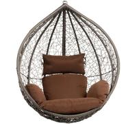 Silecomplaza - Fauteuil suspendu Cielo - Gris, uniquement le panier - avec coussin de siège et de dossier. Matériau : polyrotin. Fauteuil suspendu pour jardin, balancelle, panier suspendu