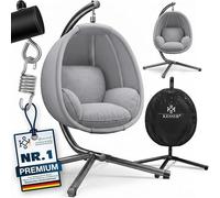 Silecomplaza, fauteuil suspendu de luxe avec structure, coussin de siège moelleux et housse, rembourrage latéral, coussin dorsal. Convient pour une utilisation intérieure et extérieure, idéal pour le