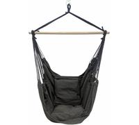Silecomplaza, fauteuil suspendu portable, idéal pour une installation suspendue. Balançoire suspendue pour intérieur et extérieur, avec 2 coussins et kit de fixation (noir, modèle 2)