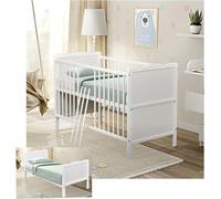 Silecomplaza : Lit bébé 60x120 cm, blanc, avec matelas en Aloe Vera. Convertible en lit pour enfant plus grand, avec protections anti-morsures. Modèle Max