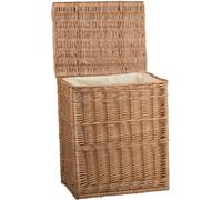 Silecomplaza Weidenkorb, idéal pour ranger des objets, servir de panier à linge ou de coffre à jouets. Armoire à linge. Coffre pour linge. Coffre en osier tressé (52x40 H60, avec insert en tissu)