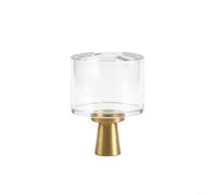 Sileduove Boutons de placard élégants en laiton doré et verre avec prise en main confortable pour meubles de maison avec vis (grand cylindre)