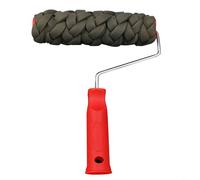 Sileduove Brosse rouleau éponge, rouleau de peinture, rouleau texturé, outil d'art mural décoratif, motif finition pierre, éponge haute absorption, poignée ergonomique en plastique, 325 x 18 cm, rouge