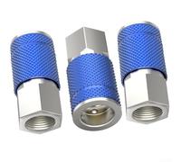 Sileduove Coupleur d'air NPT femelle à connexion rapide de 6,35 mm en acier industriel et manchon en aluminium, pour compresseur à ongles : lot de 3 (1 pièce)