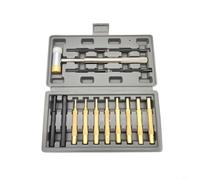 Sileduove Ensemble de poinçons à goupille à rouleau, kit de marteau, poinçons de précision, outils d'horlogerie, têtes en nylon en laiton, étui organisé, 15 pièces, 1/8 à 5/16 pouces, construction en