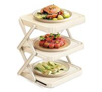 Sileduove Étagère de cuisine pliable en plastique, support de plat de préparation, organisateur de comptoir pour le stockage des aliments avec support triangulaire et installation à une main, 25 x 20