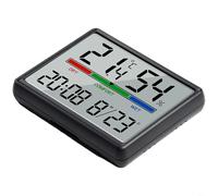 Sileduove Horloge électronique multifonctionnelle à température numérique, horloge de bureau LCD, thermostat programmable, grand écran pour personnes âgées, format 12/24 heures, 35 x 27 x 06 cm (noir)