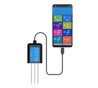 Sileduove Humidimètre USB et capteur de température - Hygromètre étanche IP68 pour jardins, fermes et serres - Moniteur d'eau des plantes en temps réel avec sonde en résine époxy (B)